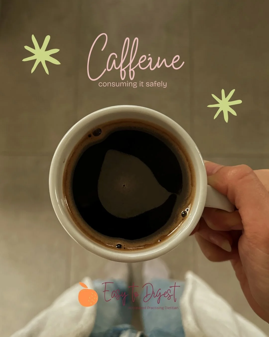 Caffeine is in a lot more of our food and drinks than just coffee!

Please don&rsquo;t hesitate to reach out to our clinic for support.

Kate &amp; Amelia

(Created by Amelia)

🧡🍊