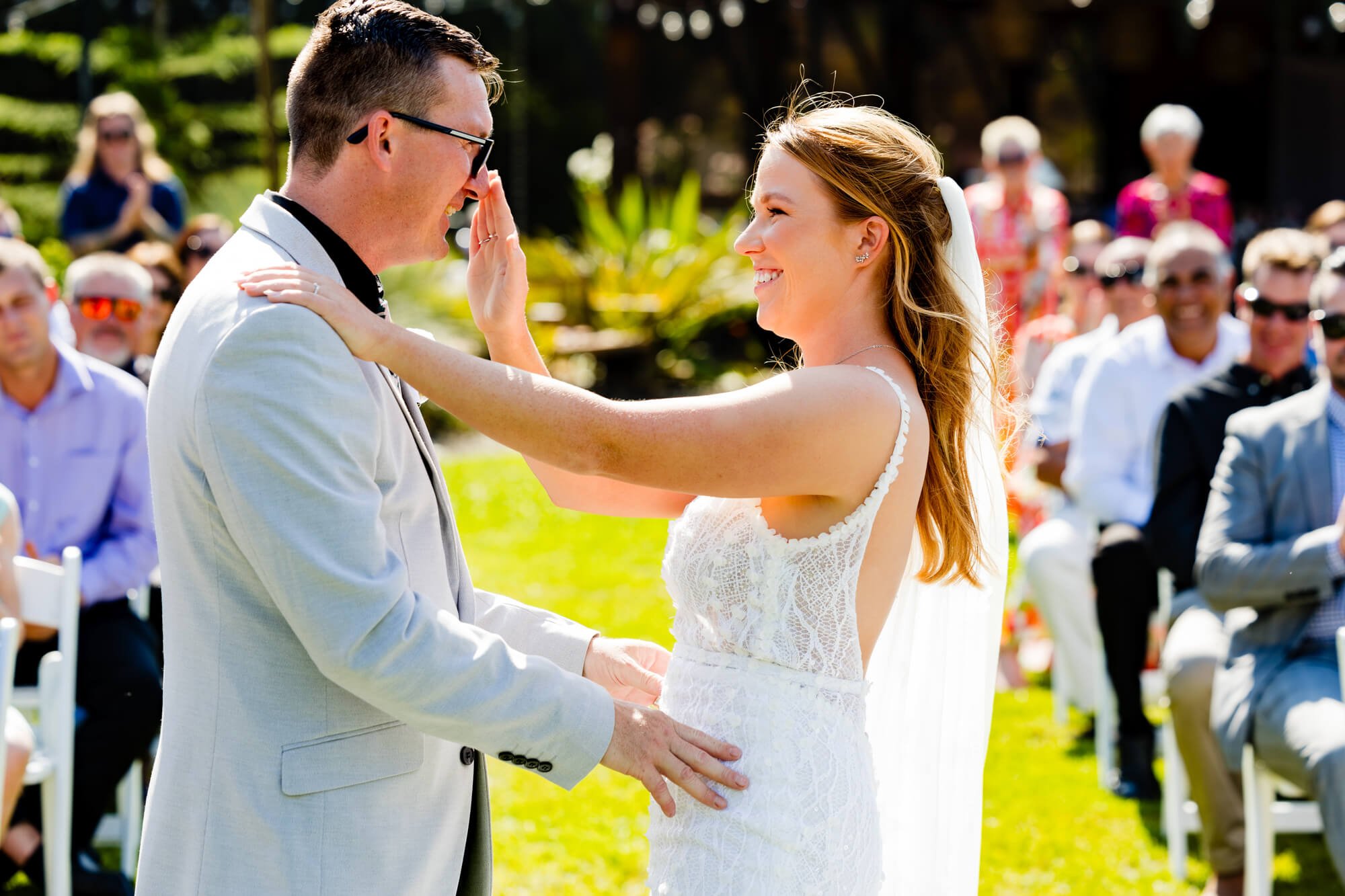intimate moment during wedding ceremony