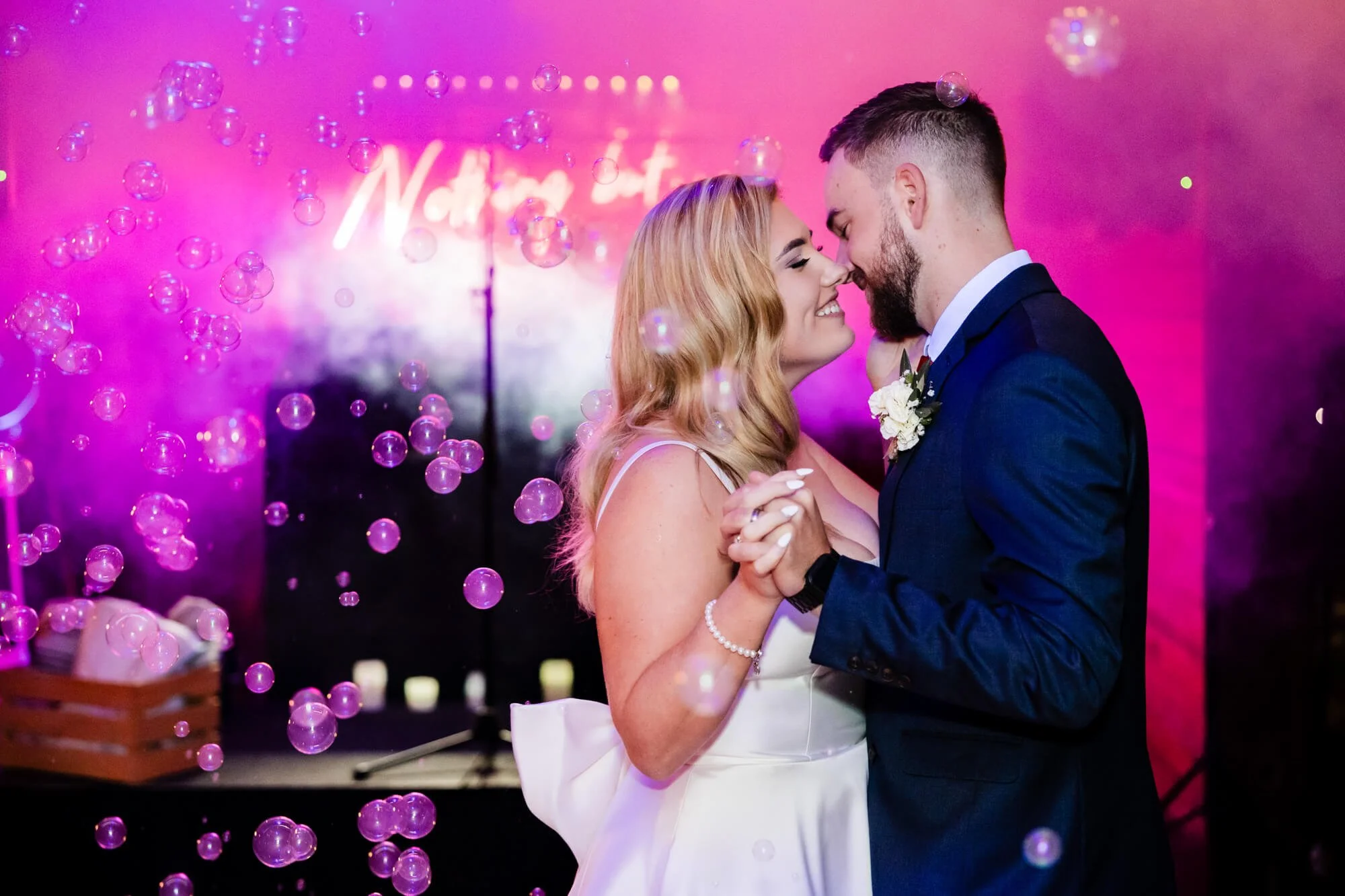 Couple dancing on their wedding night