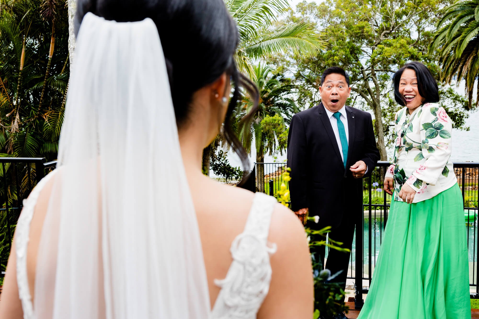 Dad amazed by daughter in wedding dress