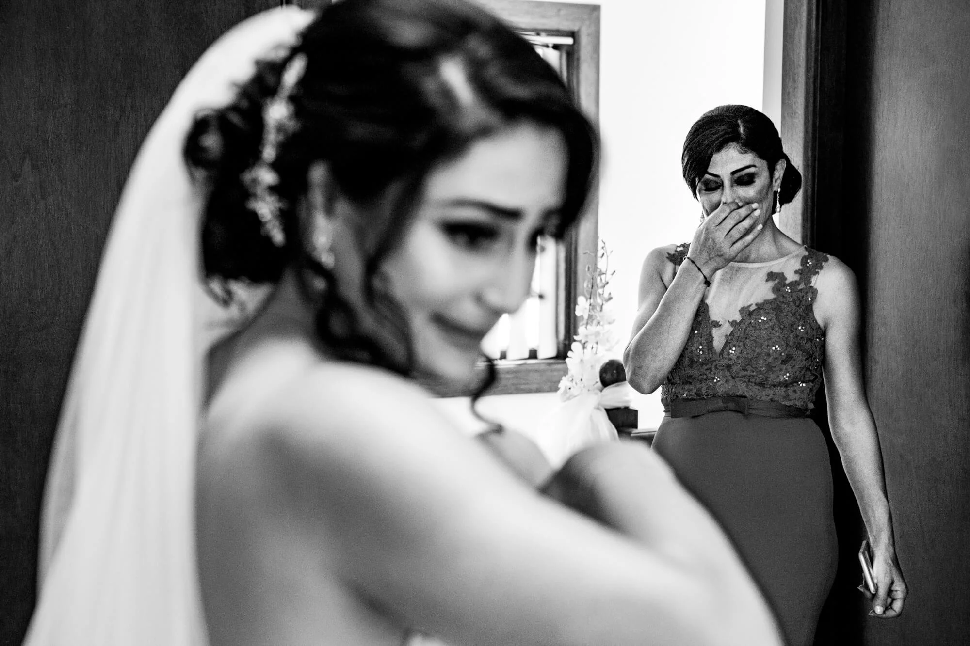 Emotional mother of the bride