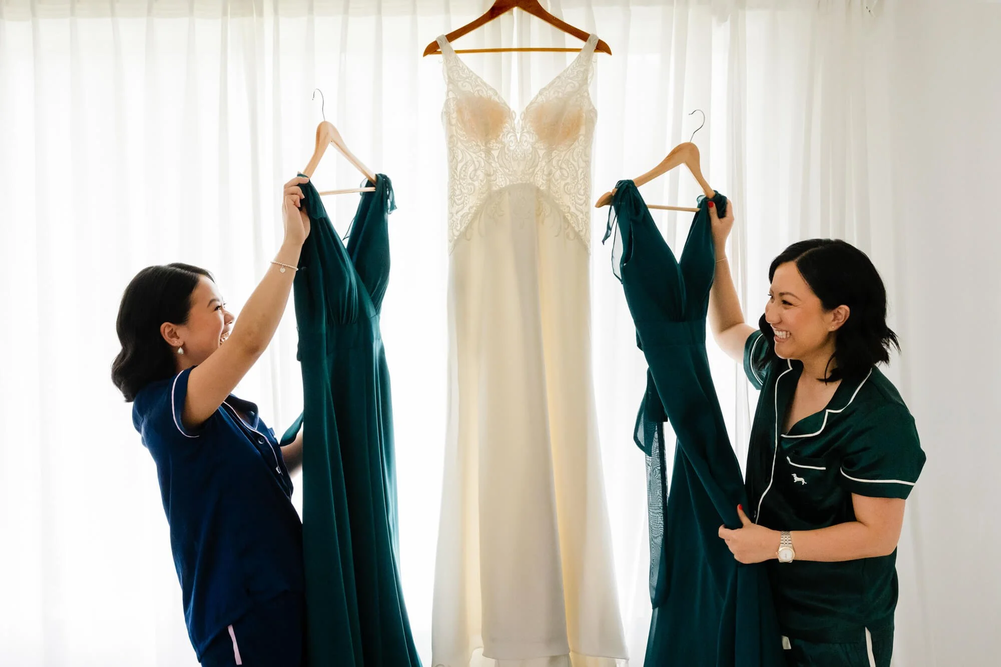 Bridesmaids getting ready