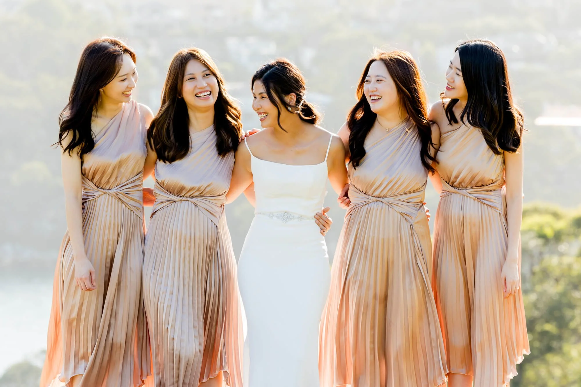 Bride and bridesmaids