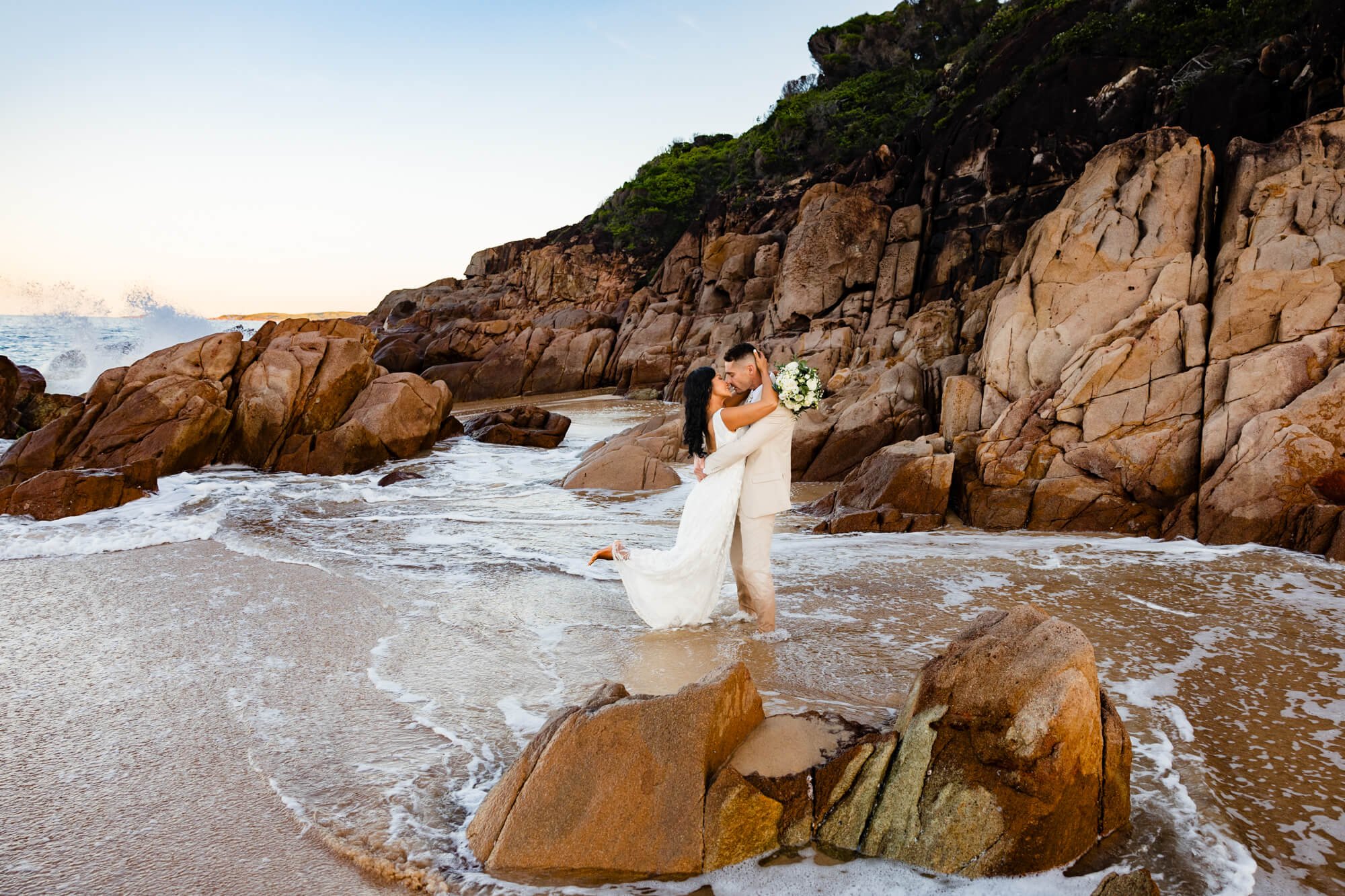 Getting wet in Zenith Beach