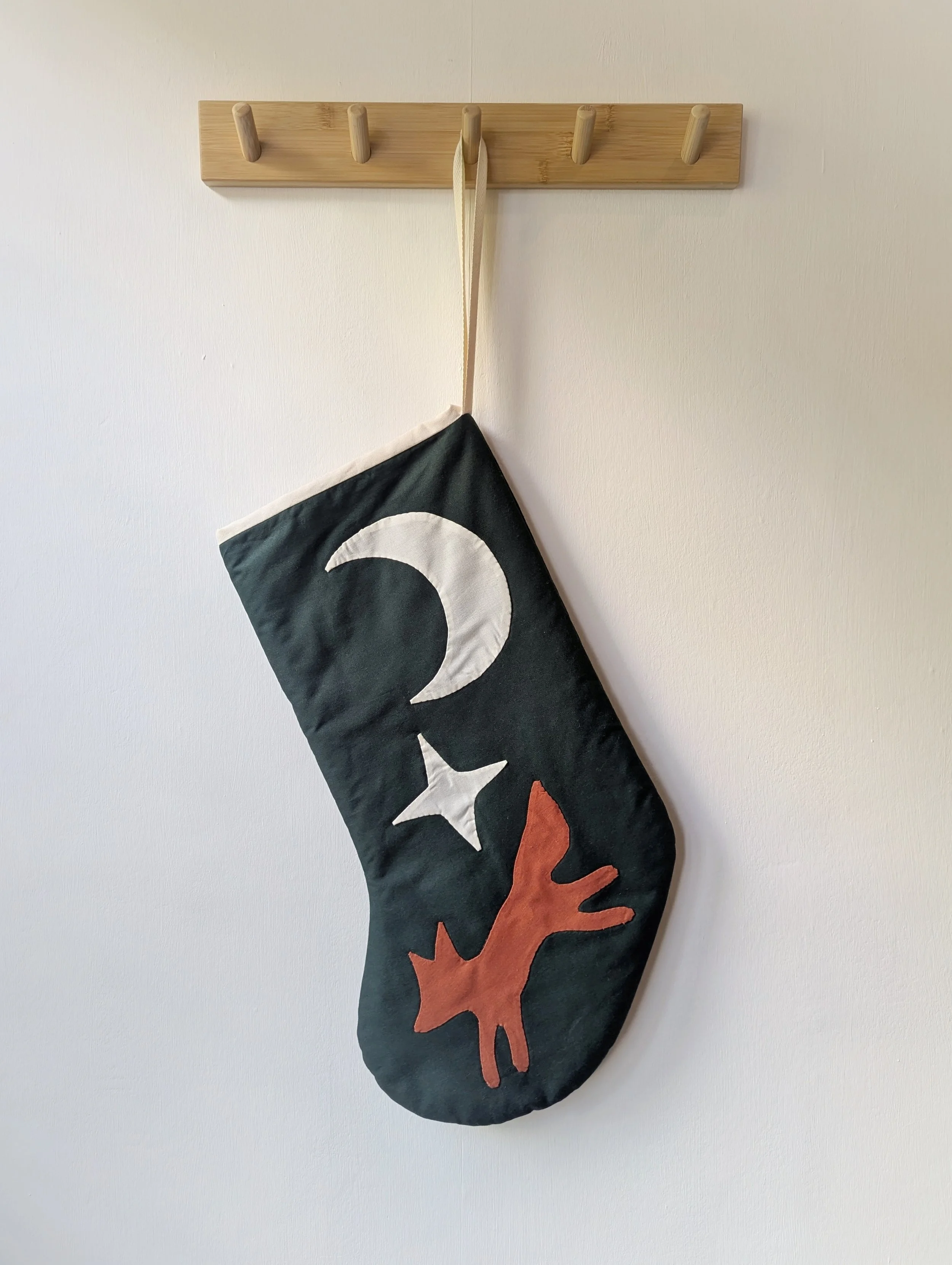 Fox Appliqué Christmas Stocking