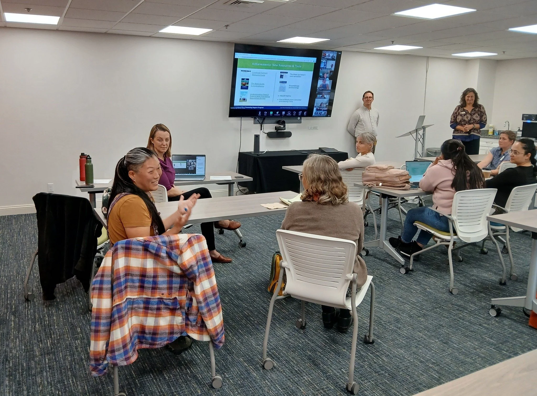 🐂🐑It was great to see so many interested folks - in person and over Zoom - at yesterday's Local Meat Processing briefing, held at @1berkshire_ in Pittsfield, MA. BAV program manager Jake Levin and collaborator Grace Liao of @foodworksgroup presente