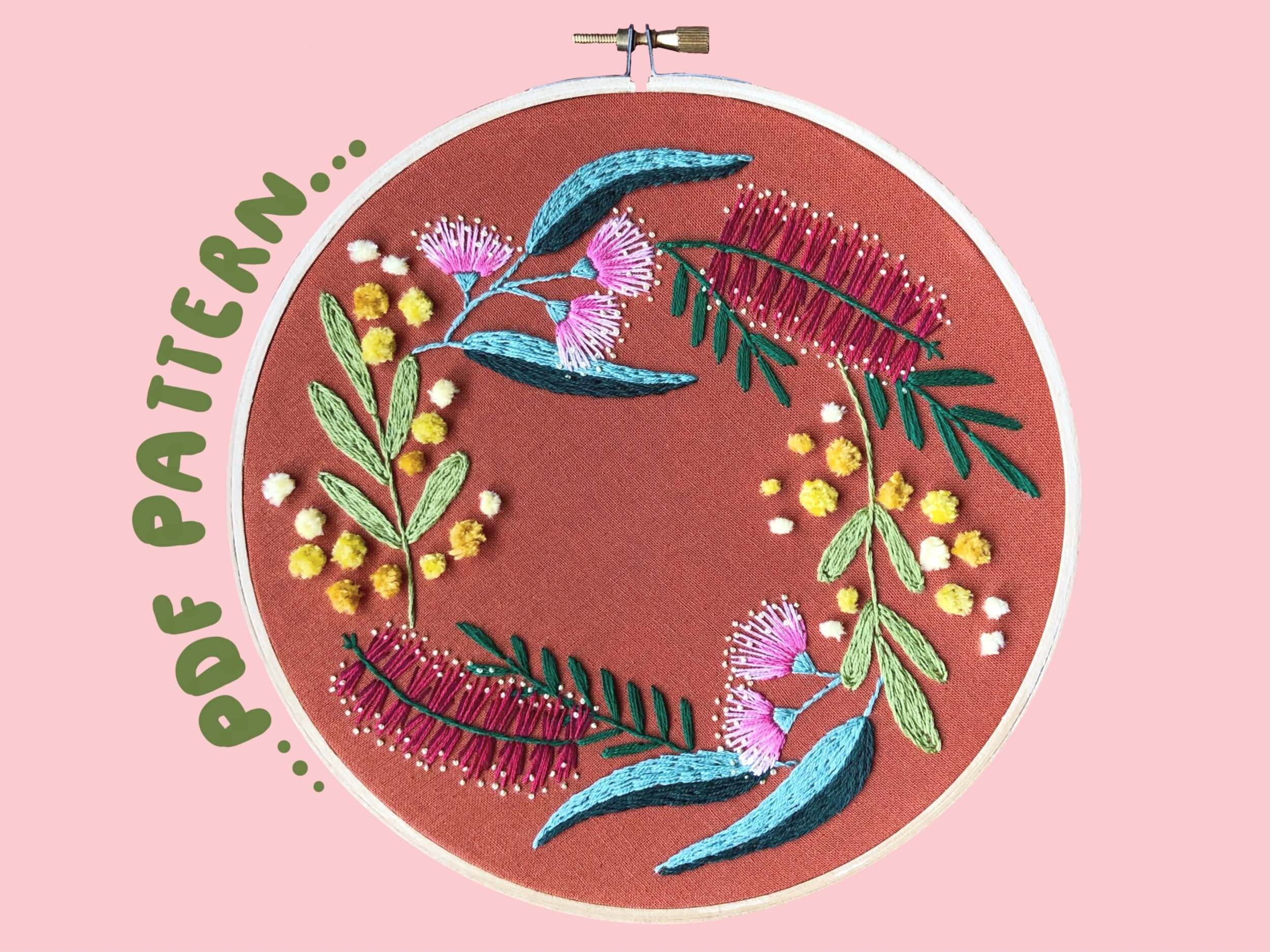 Fuzzy Wattle Wreath PDF Pattern — Lily Adelaide Upton