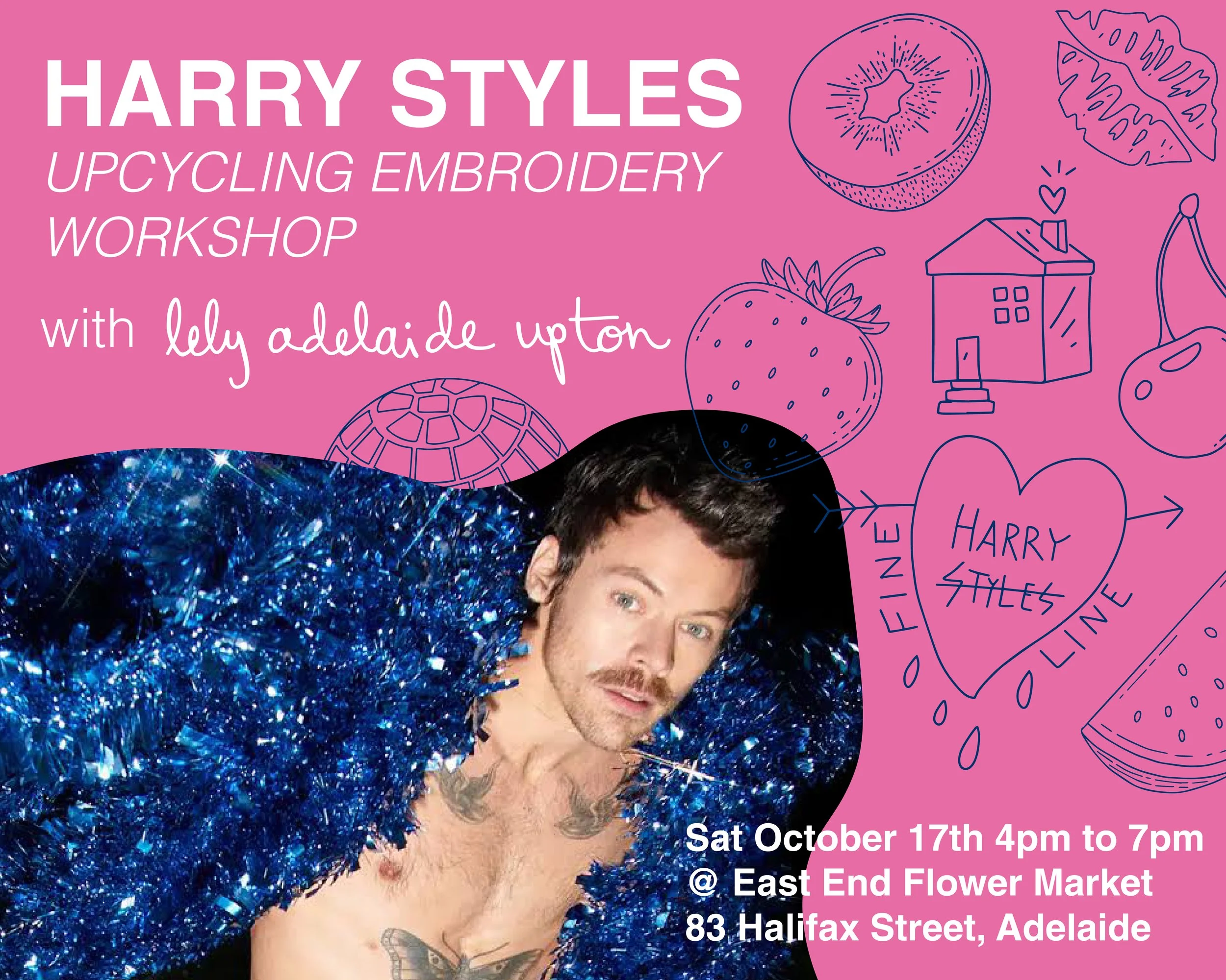 Harry Styles Upcycling Embroidery Workshop @ East End Flower Market - Saturday October 17th