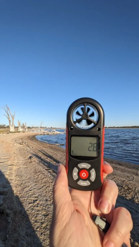 Fig 5 Measuring weather conditions, Yenyening Lakes, Bally Bally 