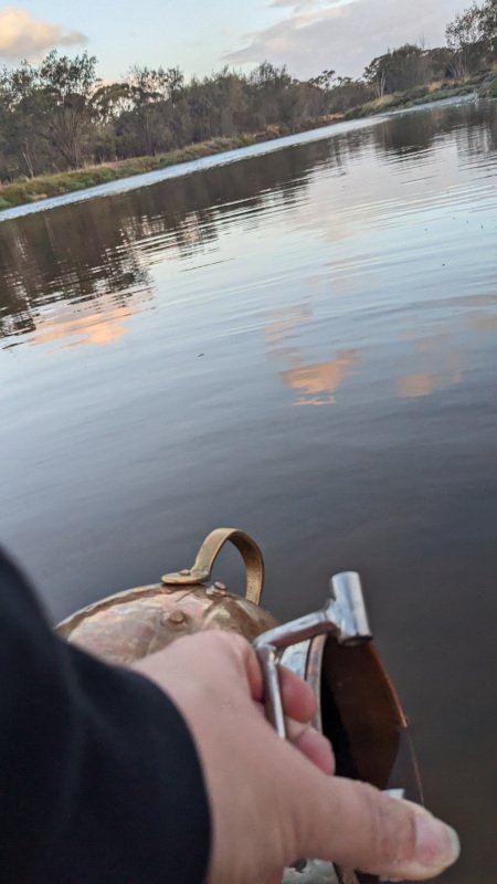 Fig 23 Collecting Avon River water, Beverley 