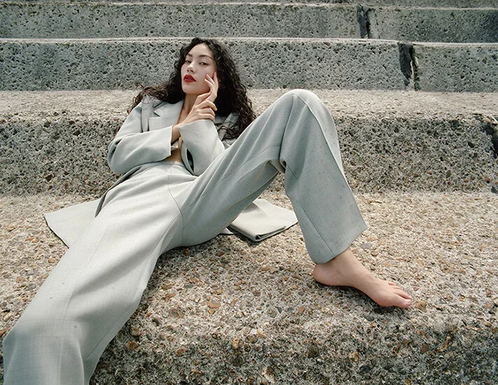 Photographer Trisha Ward. Stylist Marina German. Hair & Makeup Nat van Zee. Casting Sarah Bunter. Models Marlo Hsieh at The Hive and Do Byungwook at Select.
