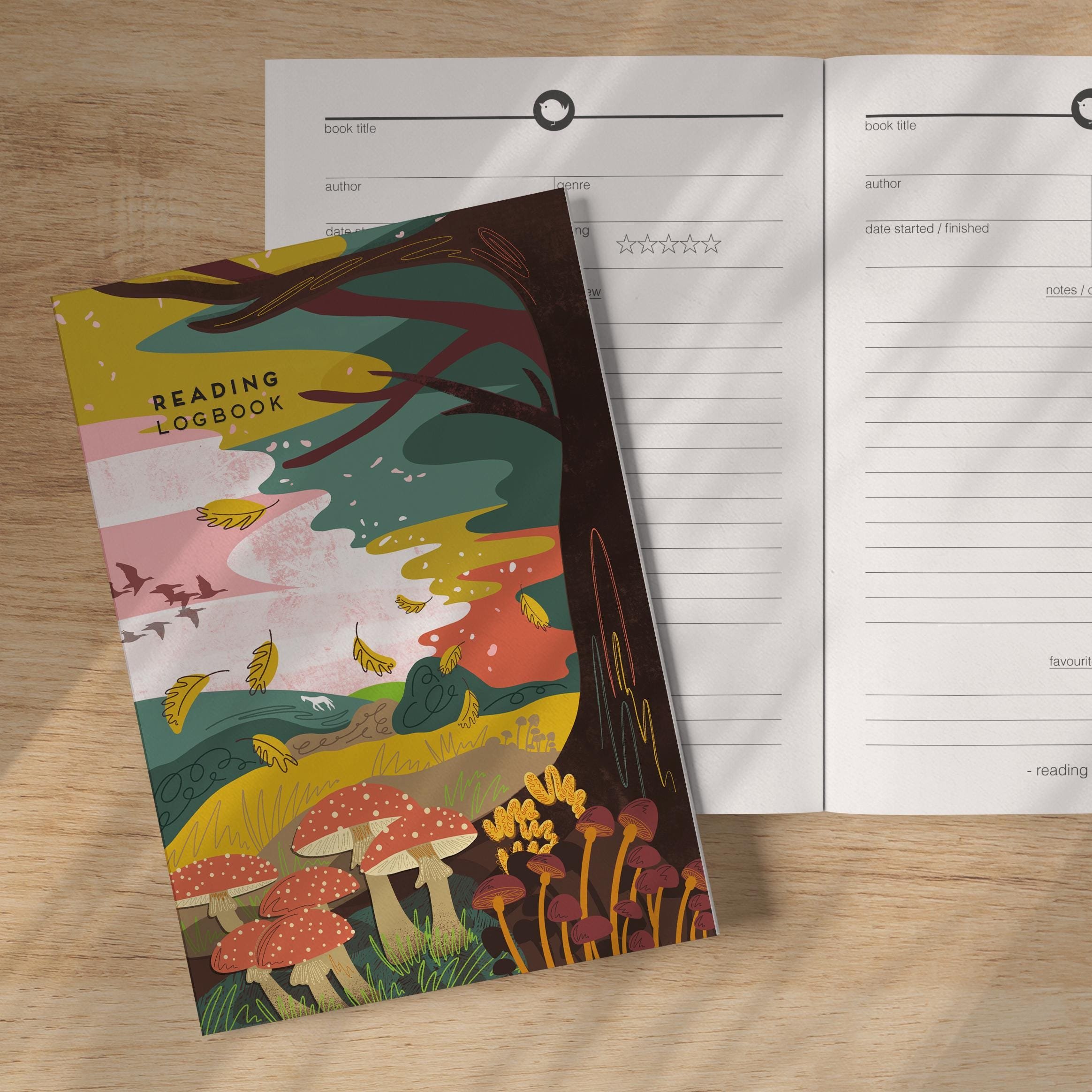 Reading Logbook Eco-Friendly Letterbox Gift for Book Lovers, Forest Walk