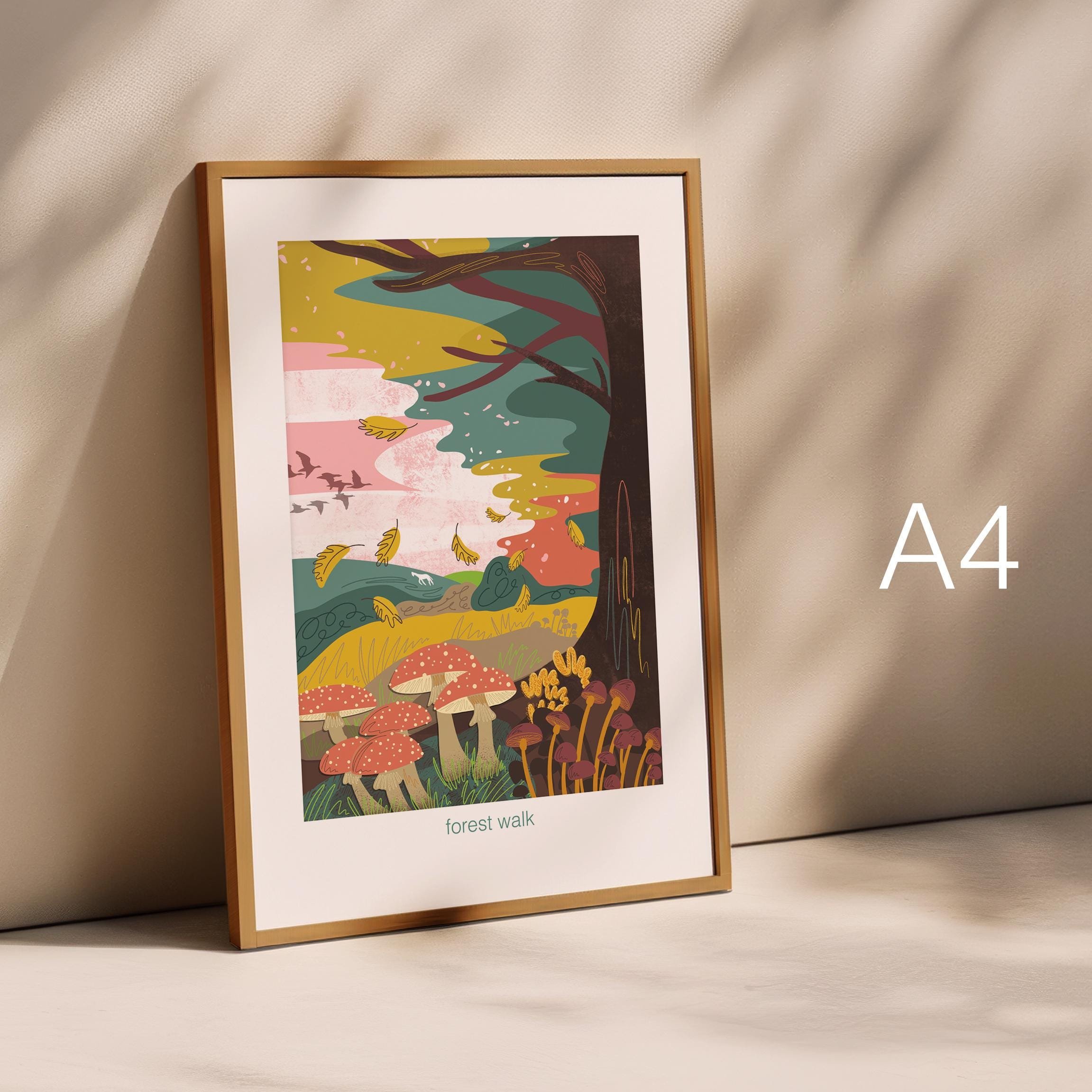 Forest Walk A4 Autumn Woodland Art Print Let’s Go Outside Collection