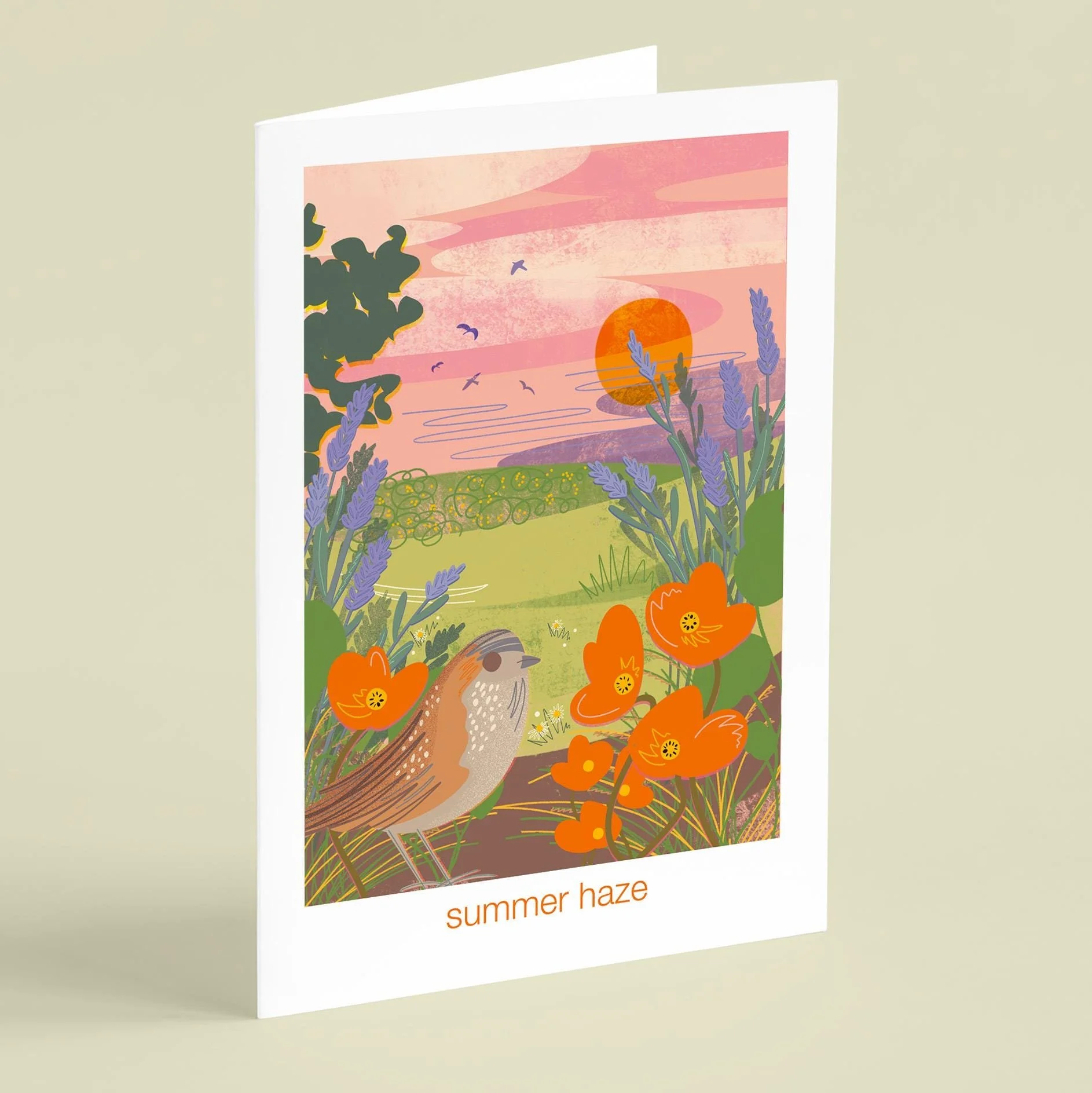 Summer Haze Garden Bird Greeting Card Let’s Go Outside Collection