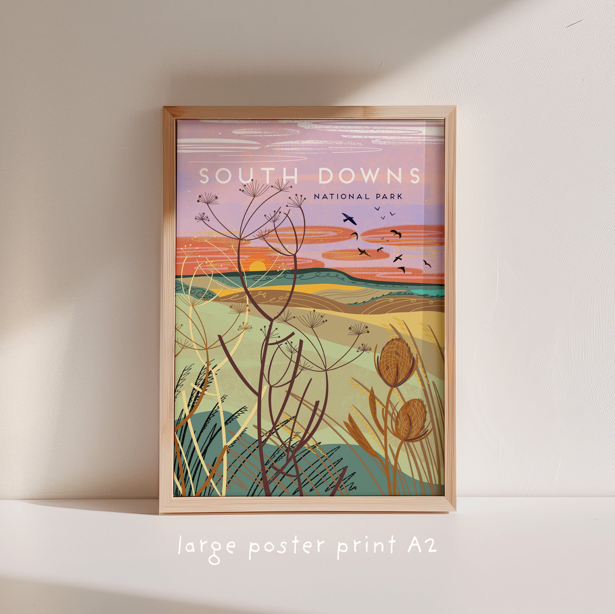 South Downs A2 Poster Print | Landscape Wall Art by Onneke