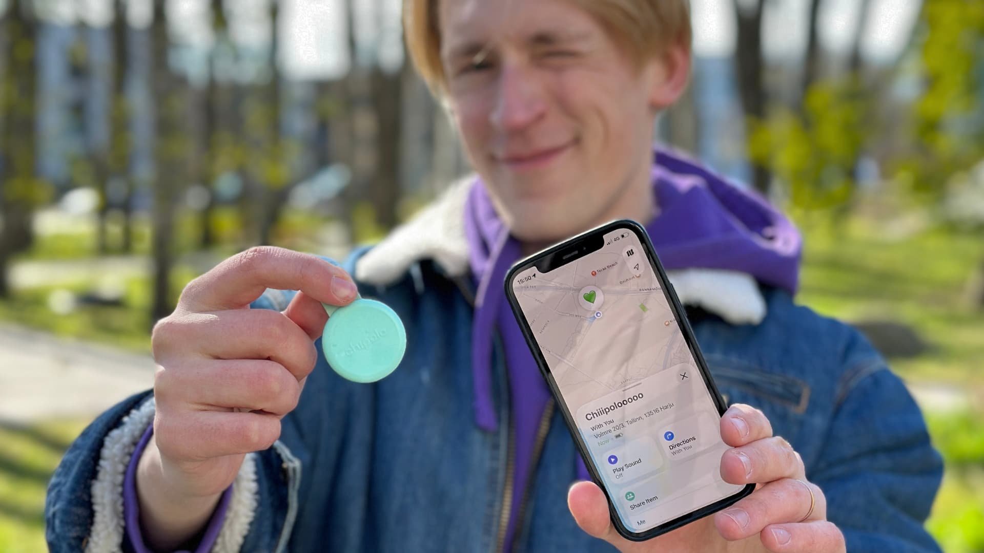 Chipolo is a Bluetooth tracker and works with Android and iOS