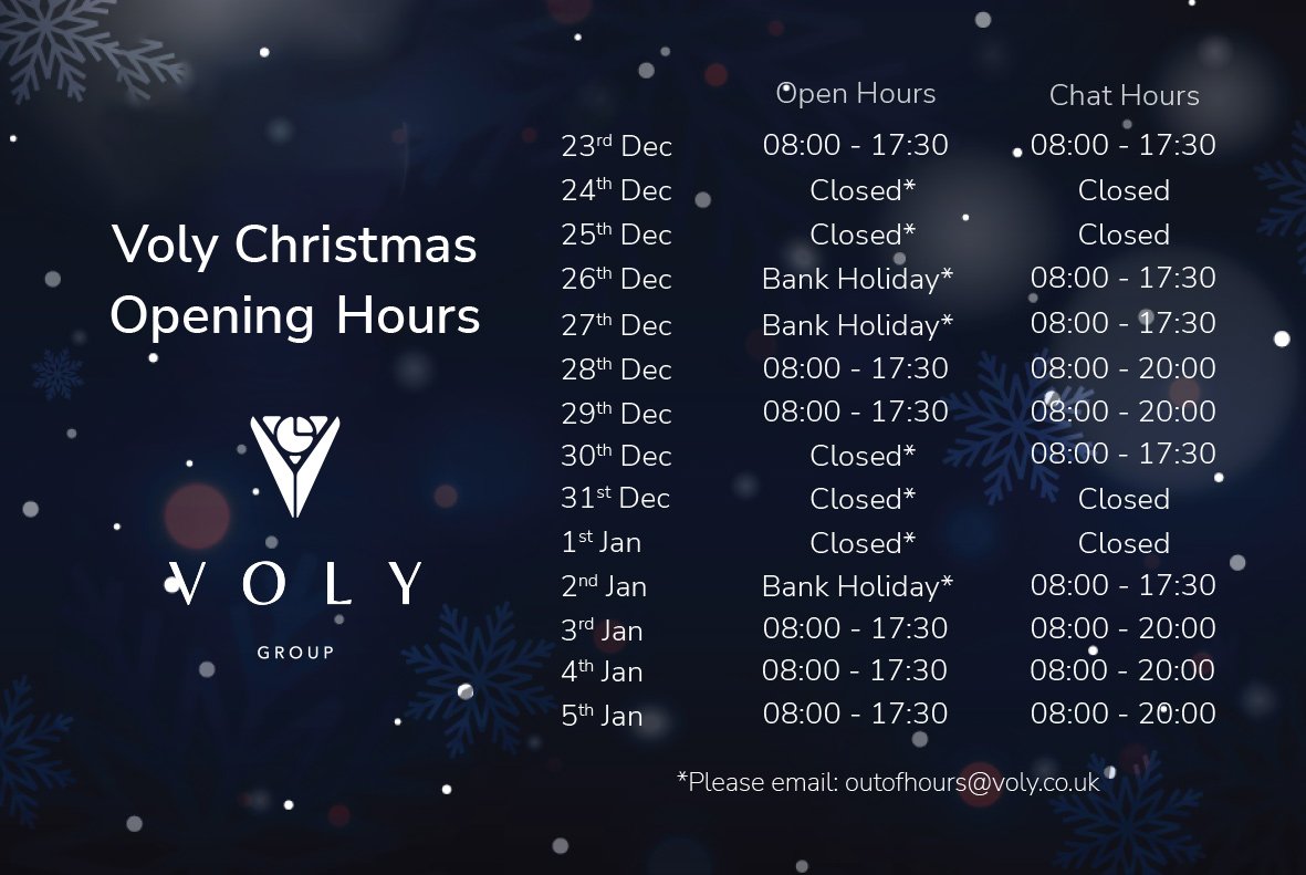 Voly Client Support Christmas Opening Hours