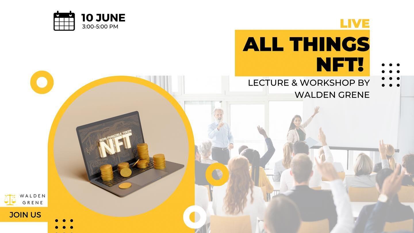 NFT LECTURE/WORKSHOP by WALDEN GRENE

The most spoken topic at the moment is probably NFT&rsquo;s. But what is it? What does it do? Where can you use it for &amp; is it usable for me now? All these question will be answered at the All Things NFT work
