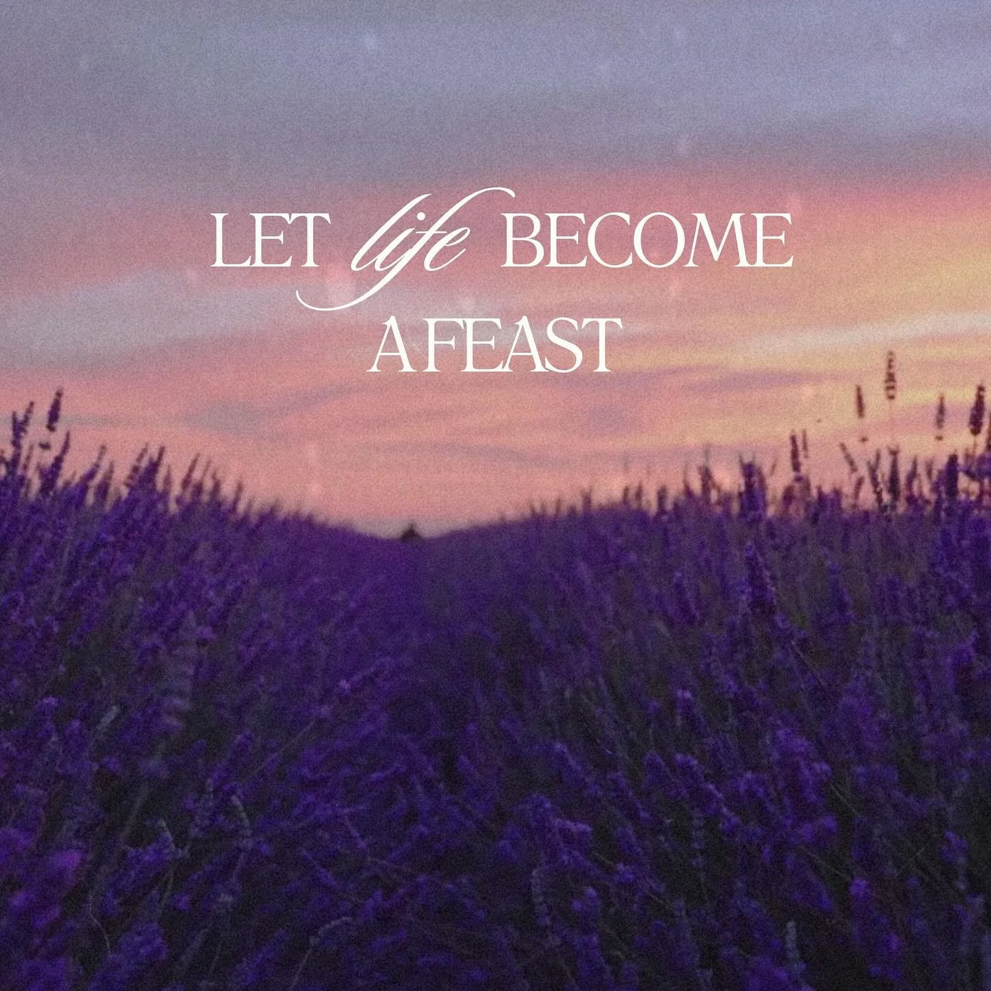 Let life become a feast.
Taste rather than chase it.
 Stop to smell a rose or watch the sunset. The sweetness is in the unfurling of each ordinary day.

We live in a culture of pursuit - of the next goal, the next improvement, the next purchase. Alwa
