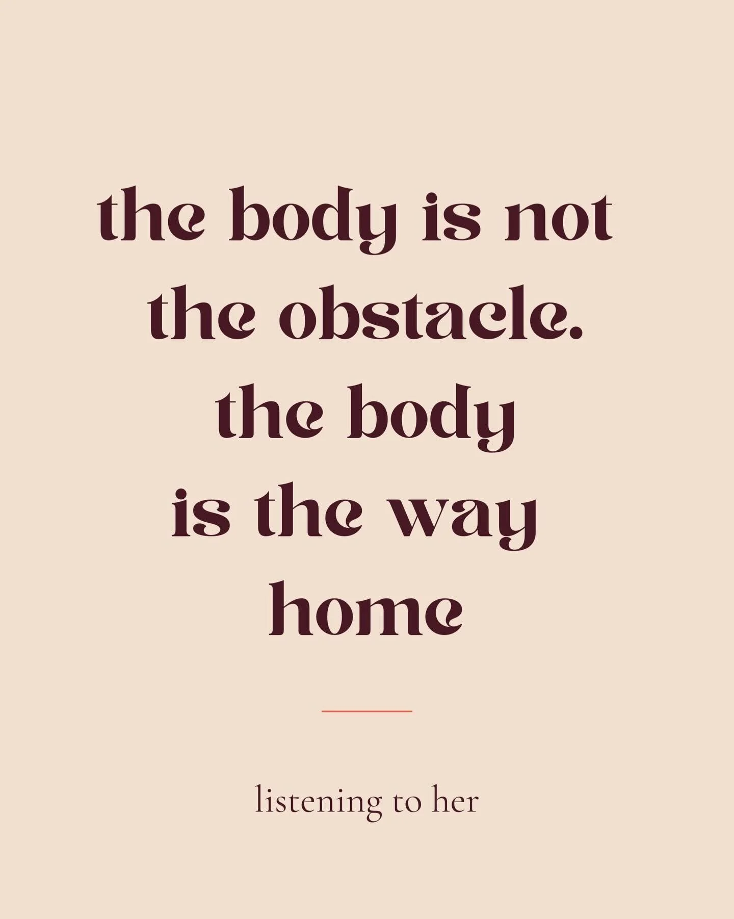 For so long, we were taught 
to relate to the body as something to control.

Discipline it. Shrink it. Push through it. Rise above it.

As though awakening meant 
leaving yourself behind.

But the body was never the barrier.

It is where aliveness is