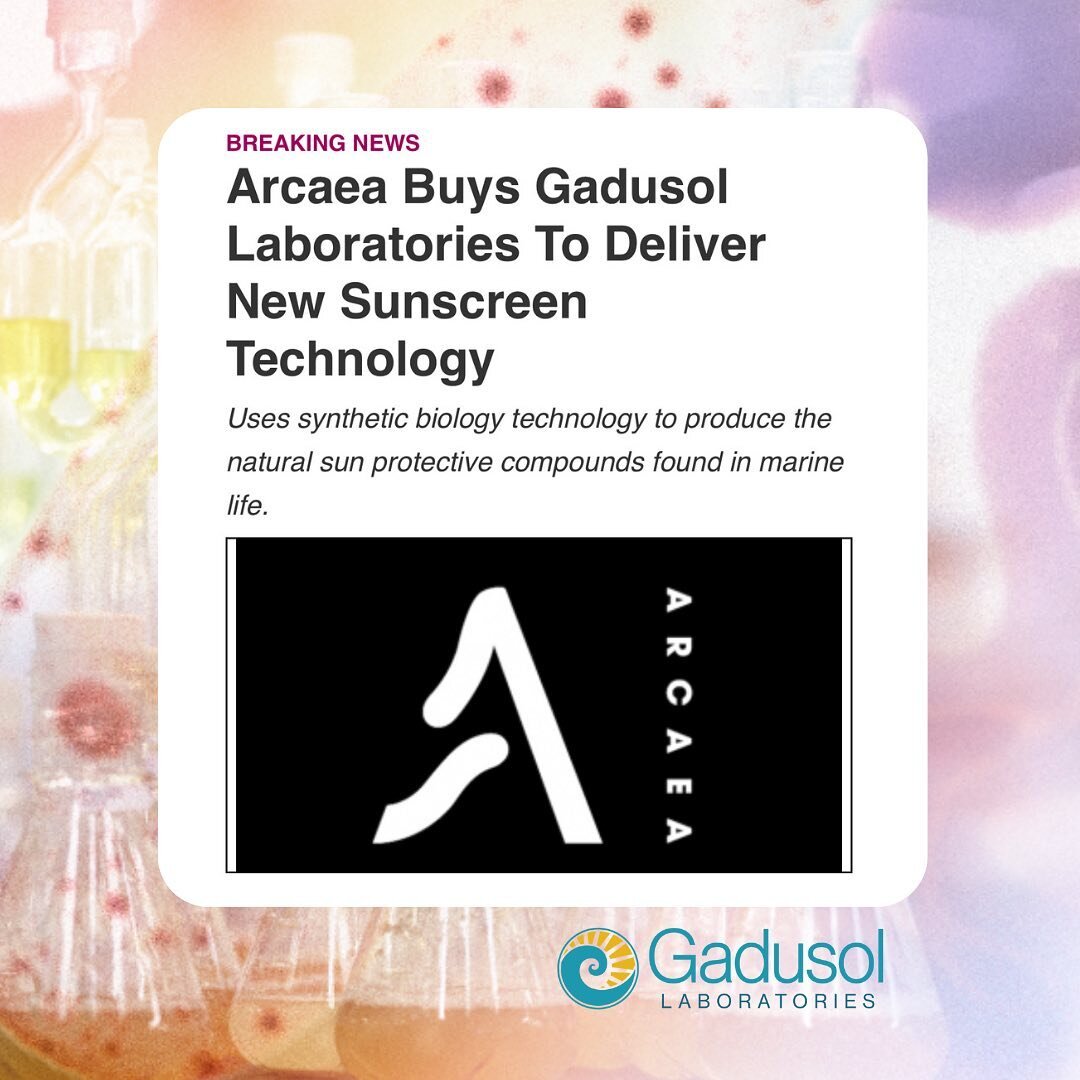 Big that news from Artemis Partner @arcaea! On Tuesday, @arcaea announced the acquisition of Gadusol Labs. Gadusol uses synthetic biotech to recreate the natural capabilities of certain marine life species that protect them from UV radiation. 

Gadus