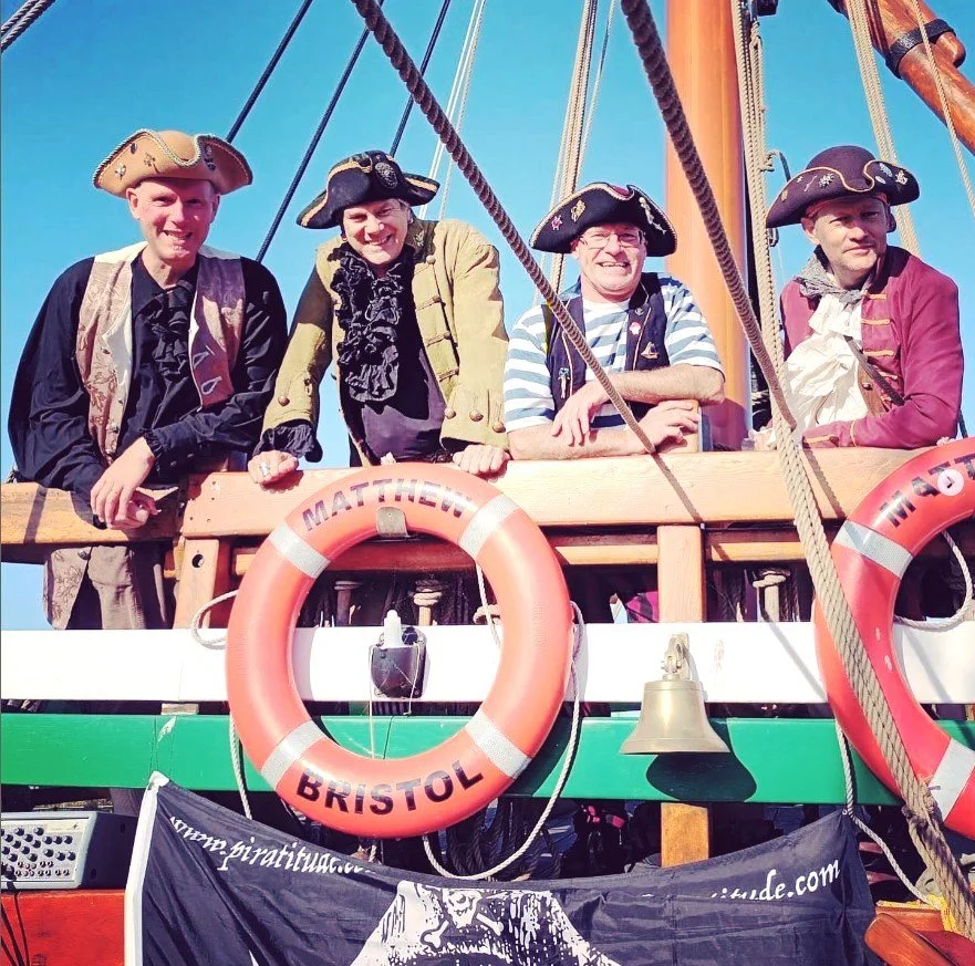 Pirate alert! 🏴&zwj;☠️ @piratitude.band will be setting sail on The Matthew again in a couple of weeks. Huzzah! We can't wait to have them on board on Wednesday 3 September for their final voyage of our 2025 season 🥳

Tickets are on sale now - come