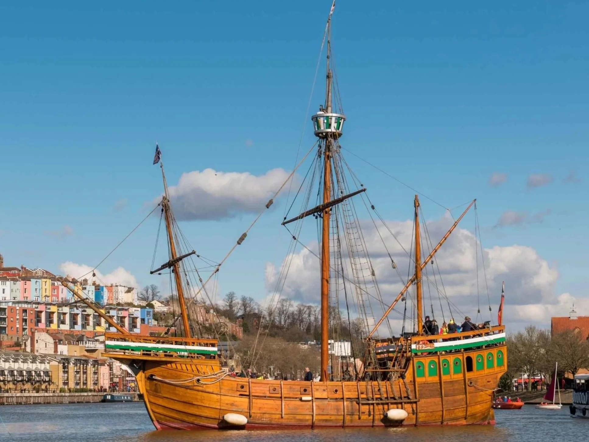 The Matthew sailing around Bristol Harbour on a Cream Tea Cruise
