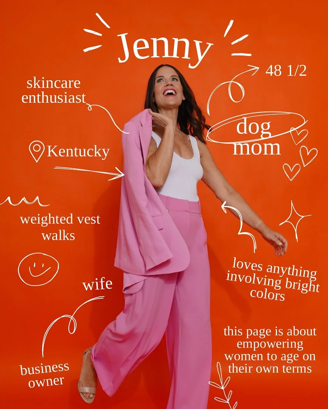 ✨ Meet Jenny ✨

Skincare enthusiast, owner &amp; creator of Skin Treats, dog mom, wife, and lover of all things bright + bold.

This page is your reminder that aging isn&rsquo;t something to hide from, it&rsquo;s something to own. And we&rsquo;re doi