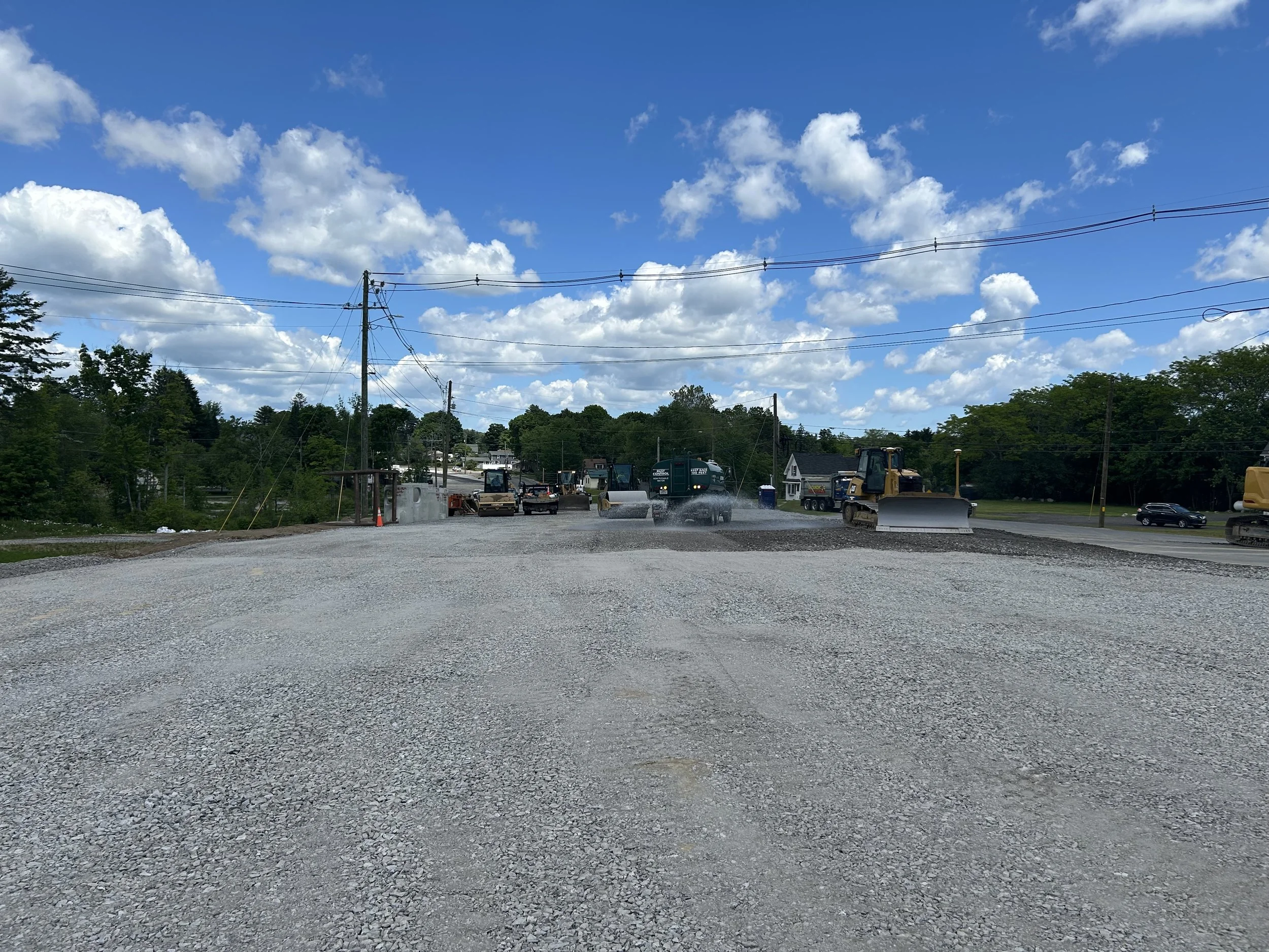 June 2026: Folsom Road looking east toward the new Shields Brook Bridge