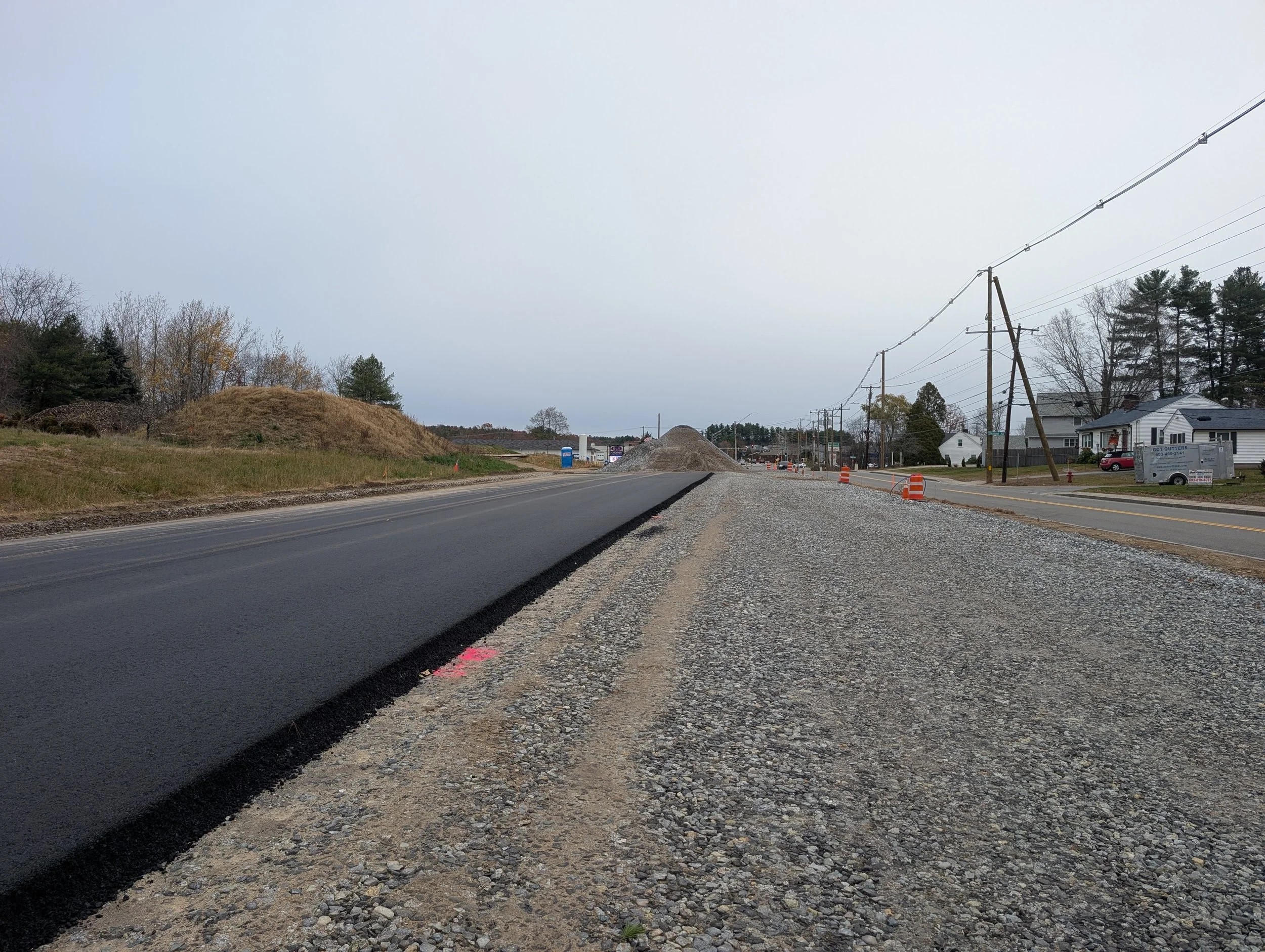December 2025: New asphalt, Folsom Road east