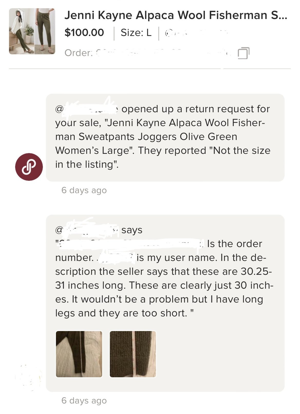 Sold an item on Poshmark. Buyer is having a hard time proving the