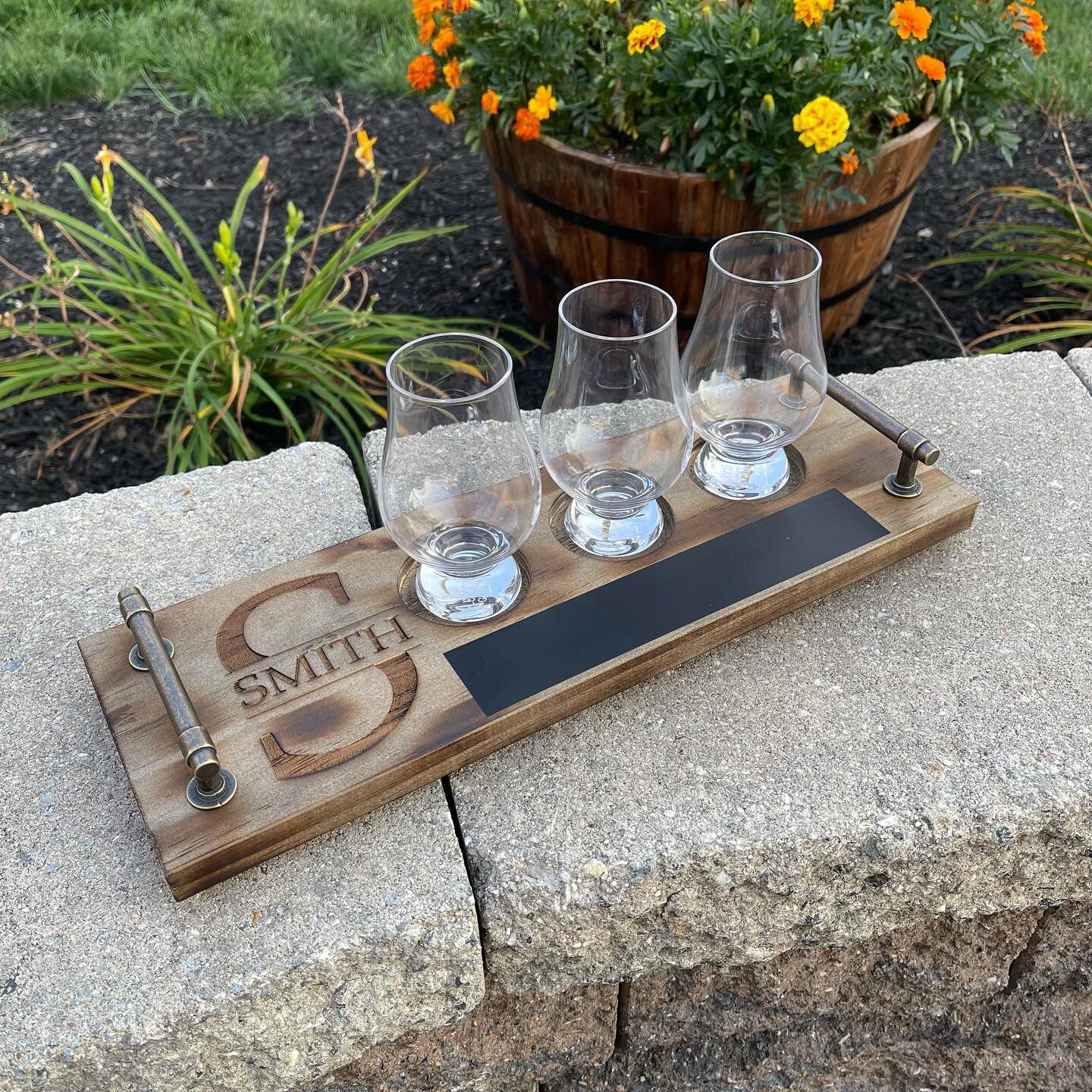 Here&rsquo;s a preview of the new board design available soon!! #woodworking #beerflight #whiskeyflight #whiskey #craftbeer #beer #scotch #scotchflight#whisky #whiskyflight #bourbon