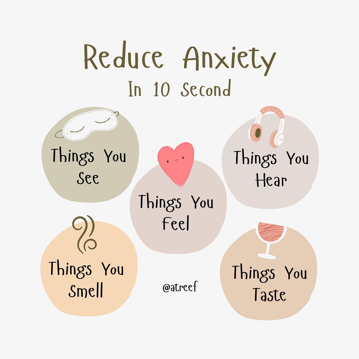 Unlock calm in just 10 seconds by engaging all your senses. Observe what you see, listen to what you hear, feel what's around you, take in the scents, and recognize tastes. Mindfulness starts now. 🌱 @atreef

#Mindfulness #AnxietyRelief #SensoryAware