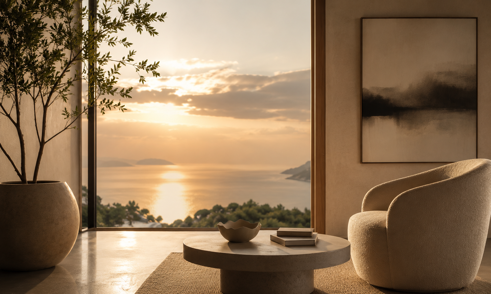 Contact AtReef Therapy for couples therapy, psychotherapy, and mental health counseling. A serene therapeutic space overlooking the ocean symbolizes trust, reflection, healing, emotional connection, and lasting personal growth.