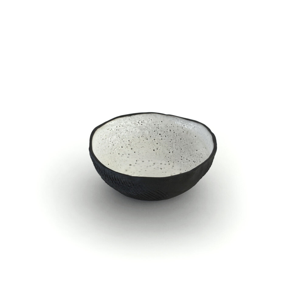 white glaze on black clay, small — A-Z West Works