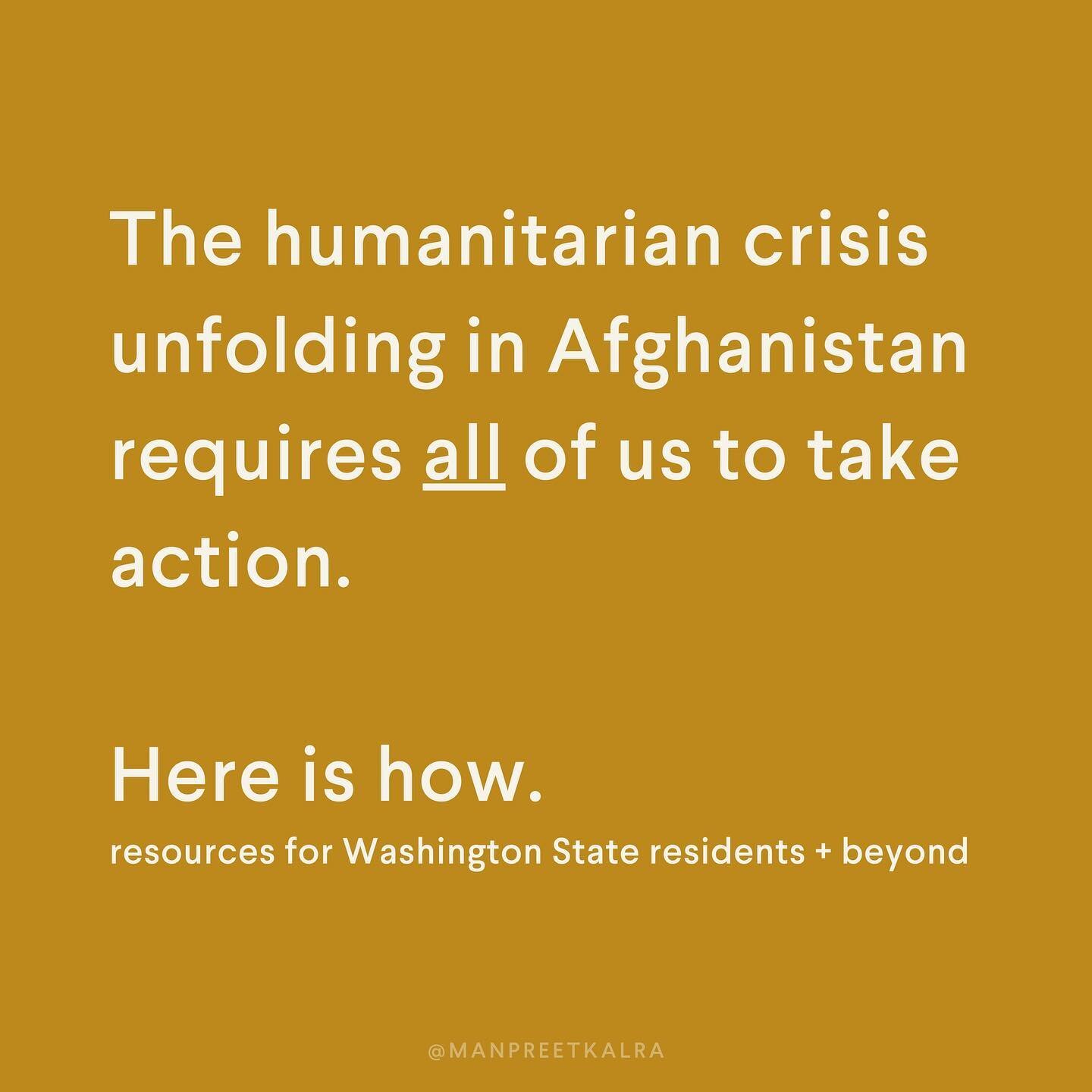 Looking for ways to take action and support the Afghan community? Here are some ideas compiled by local Afghan community members. ⁣
⁣
Tomorrow there will be global protests taking place. Find a protest near you. ✊🏽⁣If you are based in #Seattle, join