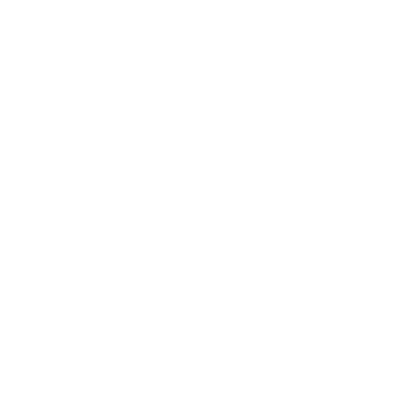 Minimalist white leaf icon on a black background.