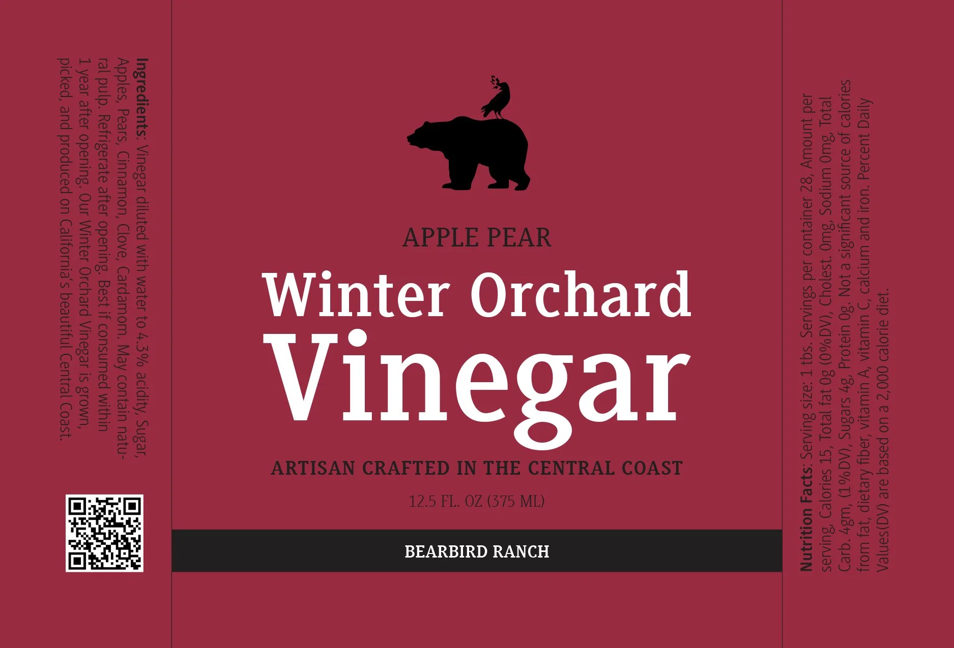 NEW California Winter Orchard Vinegar (Apple Pear)