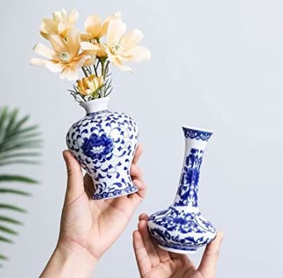 Small Blue &amp; White Vases