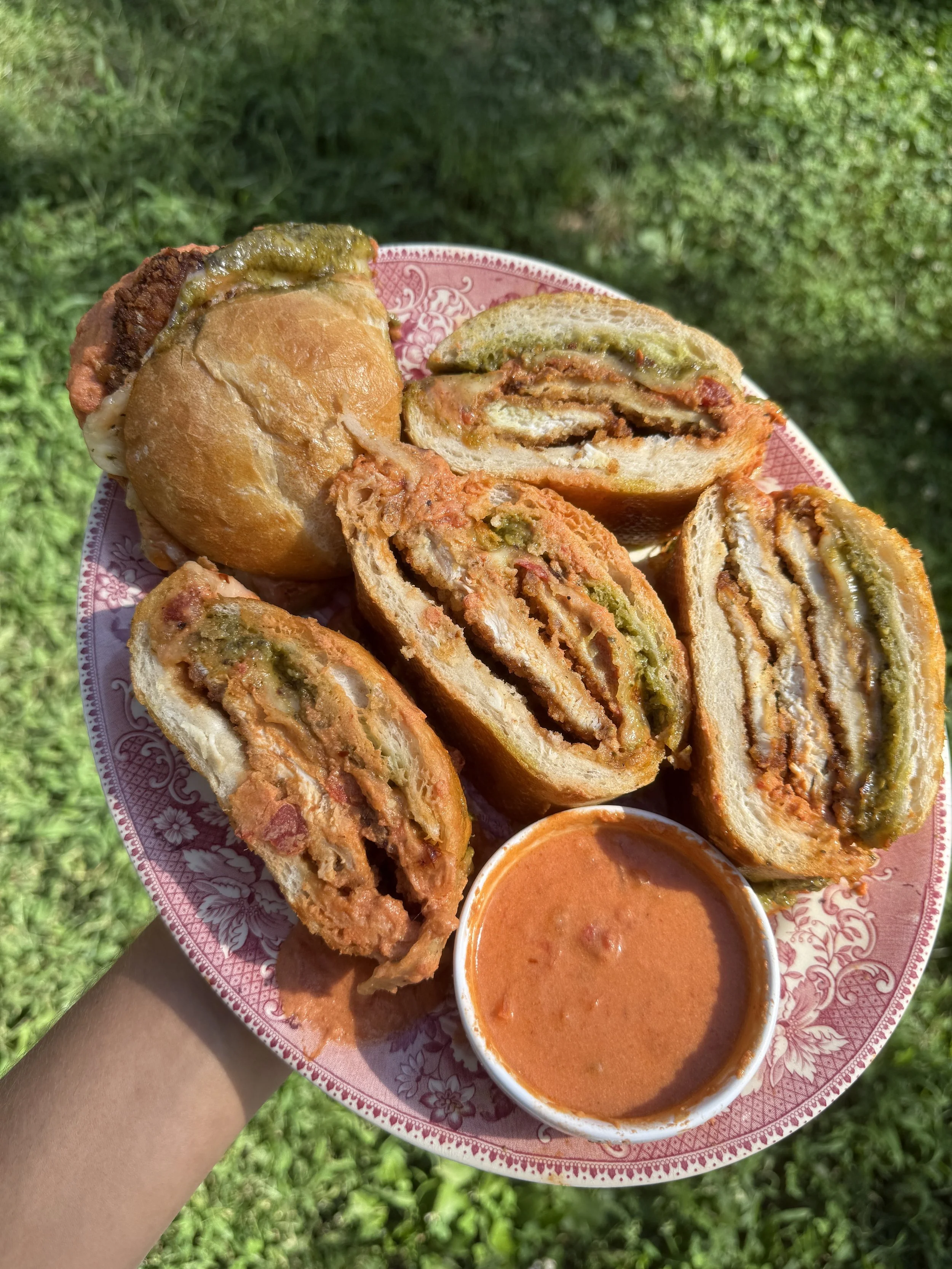 Vodka Sauce Pesto Chicken Parm