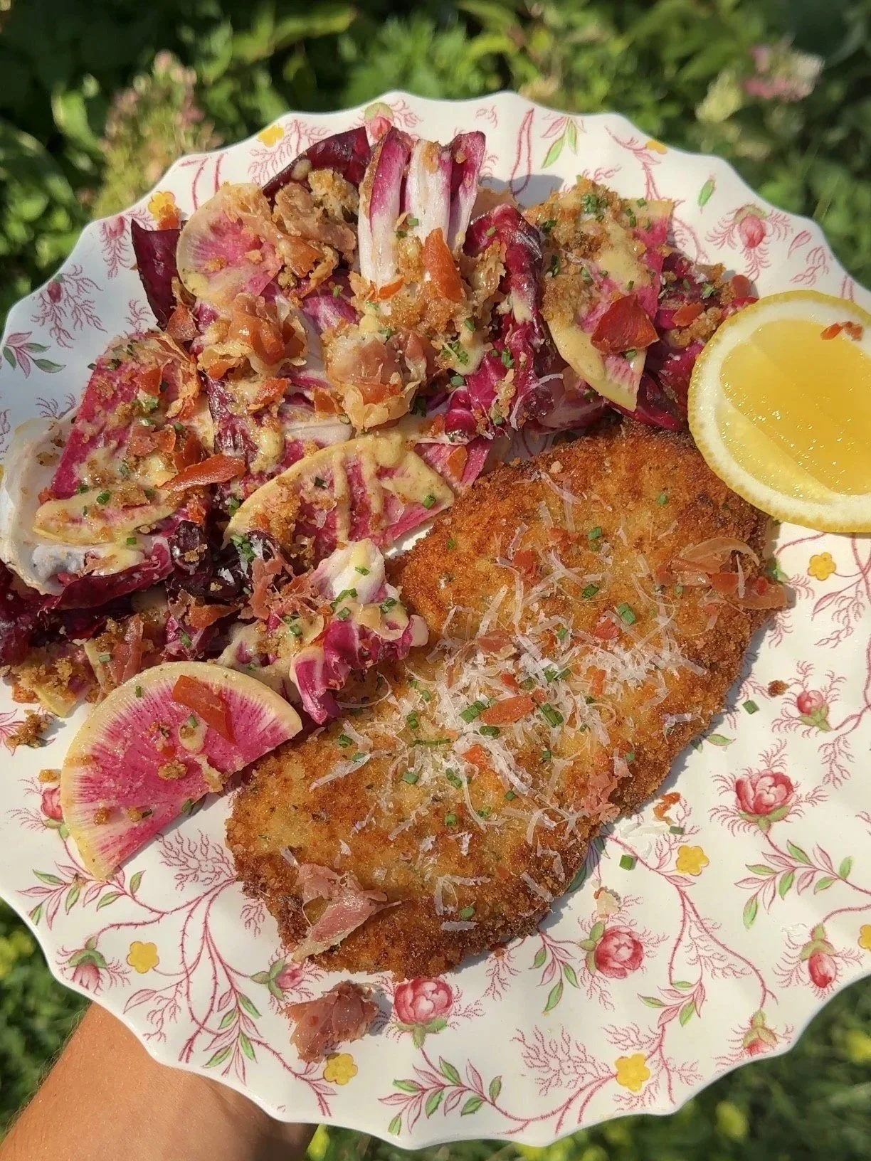 Pink Caesar Chicken Cutlets
