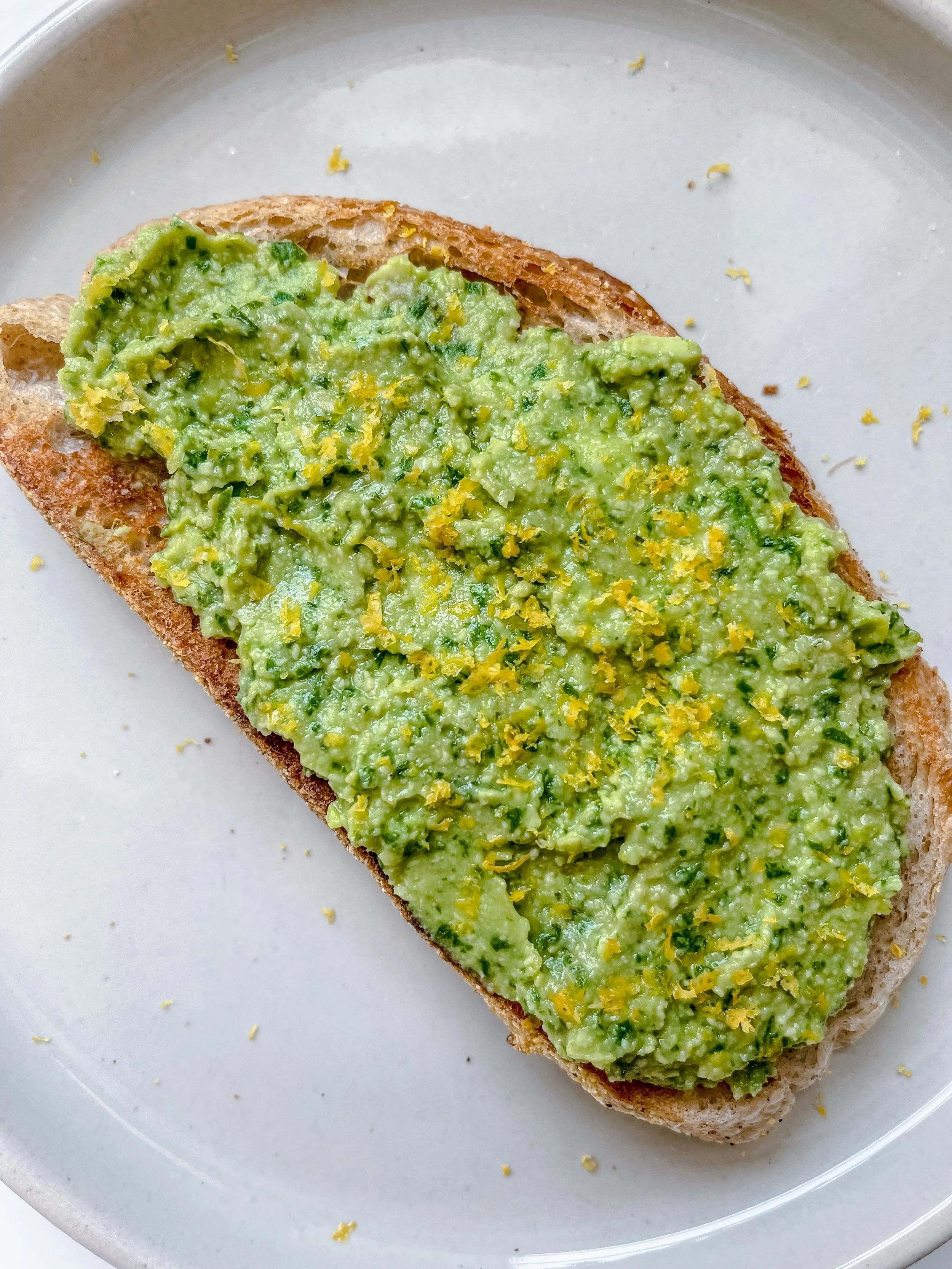 Edamame Pesto Toast — All Types Of Bowls