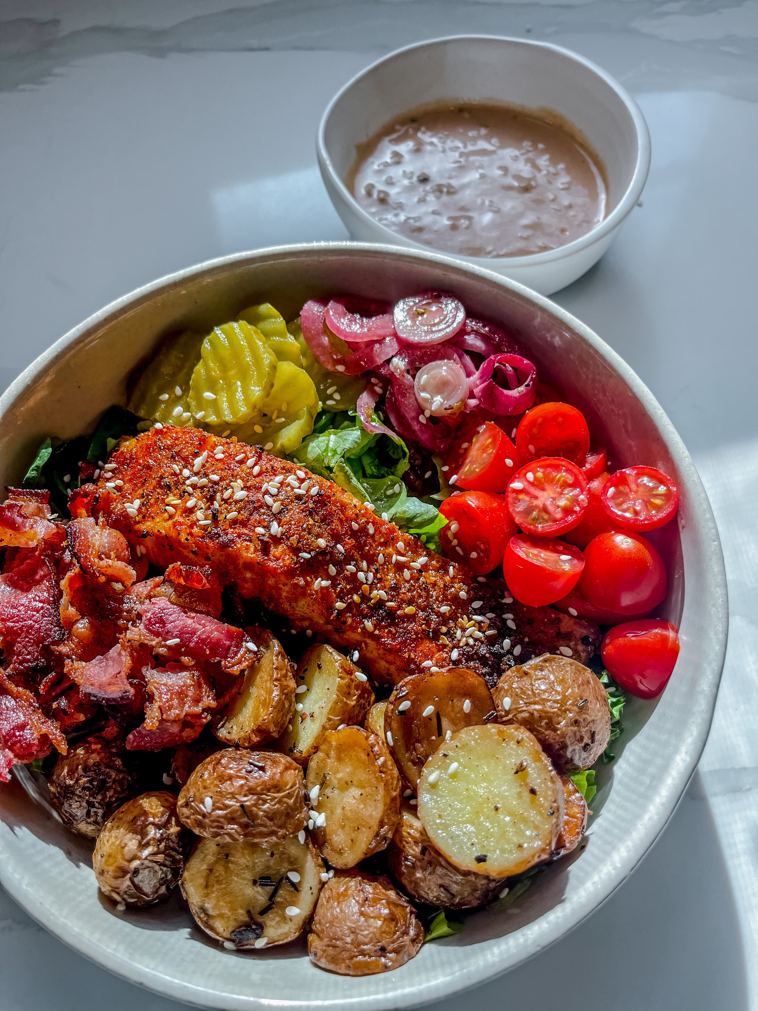 Air Fryer Salmon Bowls - Belly Full