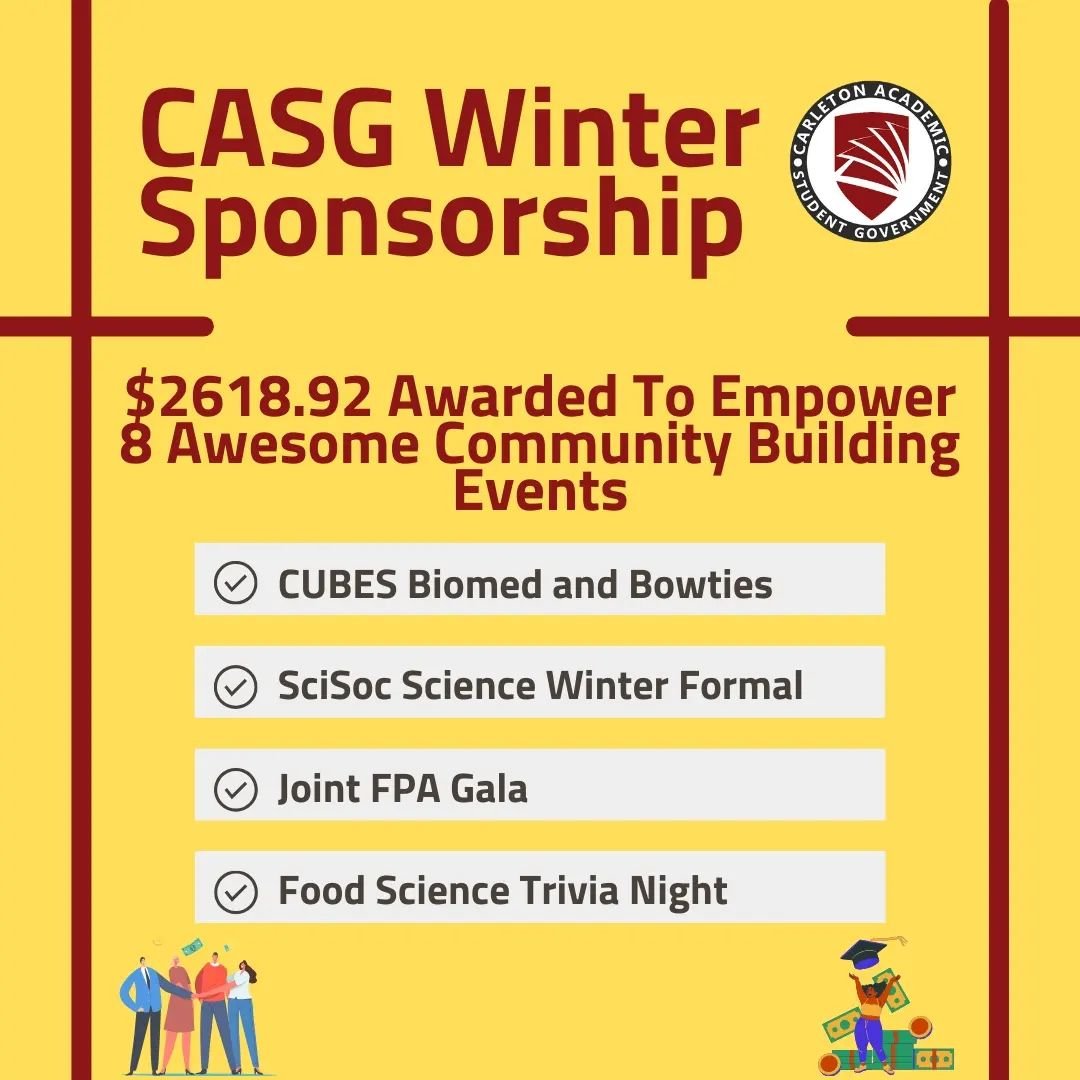 CASG is proud to have been able to financially support a myriad of community building and academic events this Winter 2024 semester through our Community Sponsorship and AIF funds. Through these events, the academic success and university experience 