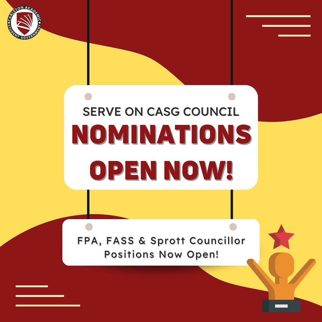 CASG Councillor departmental/program positions are open for self-nomination on our LinkTree now! 📮

Looking to represent your program &amp; have a voice in your education? Nominate yourself to serve on an essential part of enabling that advocacy by 