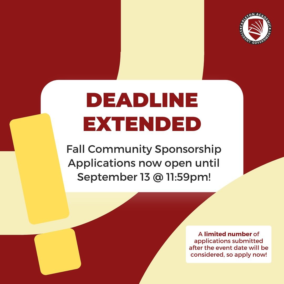 🚨 Calling all Academic Societies... Applications for CASG&rsquo;s Community Sponsorship Fund have been extended until September 13 at 11:59pm! 📯

If you&rsquo;re an academic society that is hosting a community-building event this fall, like an orie