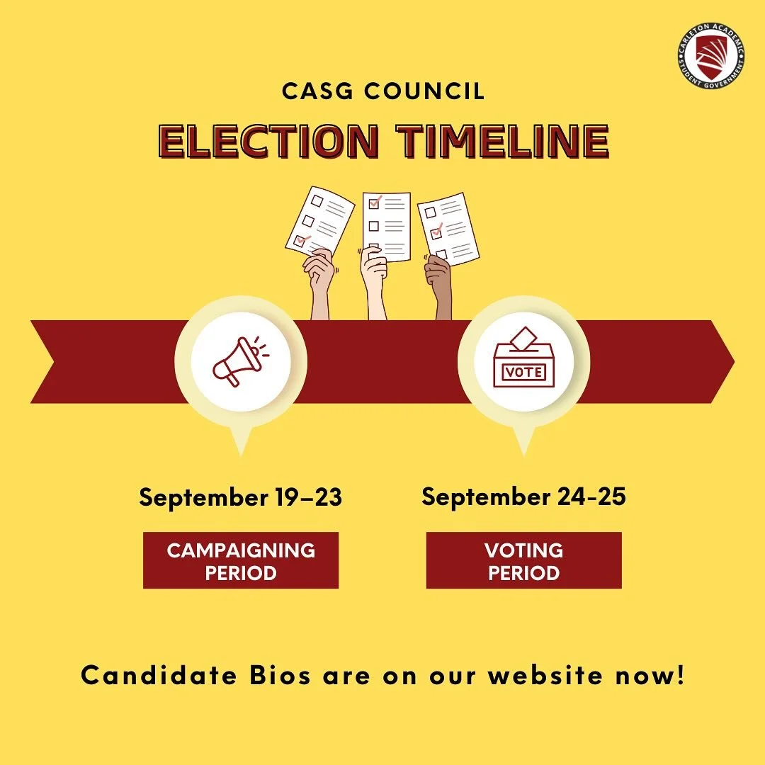 Elections for CASG&rsquo;s 2024-2025 Council are officially underway! Check out who is running for or representing your program at the link in our bio. For programs with an election, candidate bios are on our website now. 📇

Voting takes place from 
