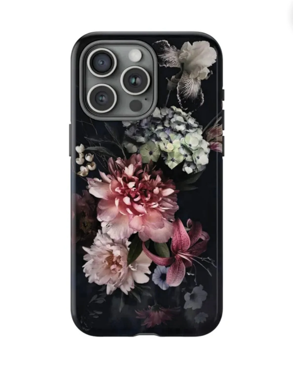 Dark floral phone cases available at Greens Avenue Plant Company! Check out our Etsy shop!
