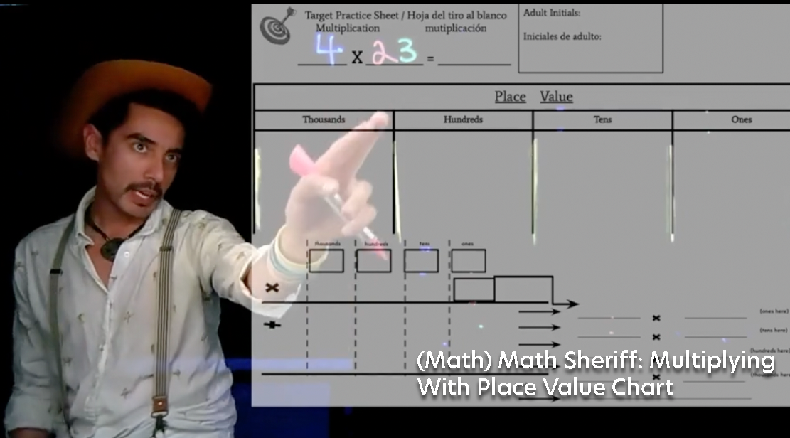 Math Sheriff: Multiplying with Place Value Chart eGlass