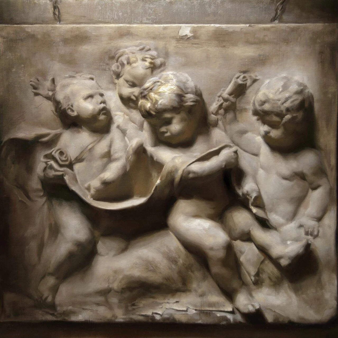 "cherubs" oil on linen